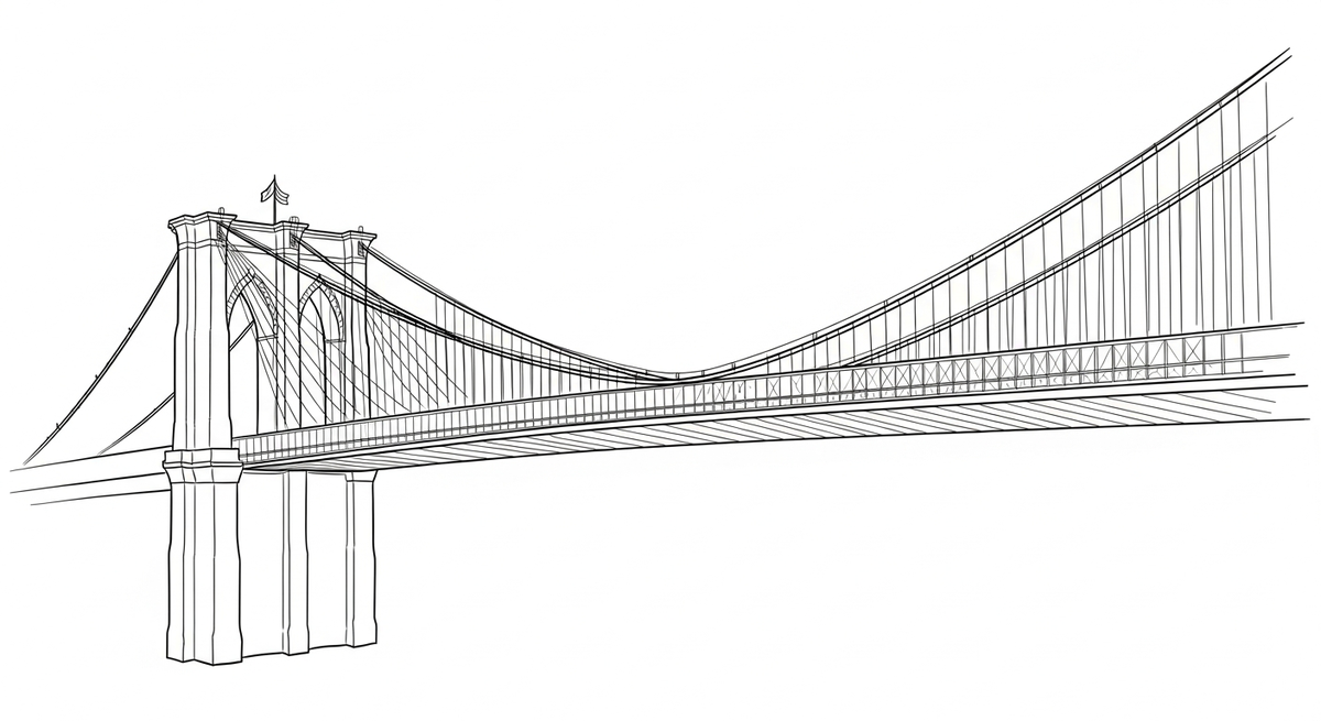 Brooklyn Bridge decorative sketch